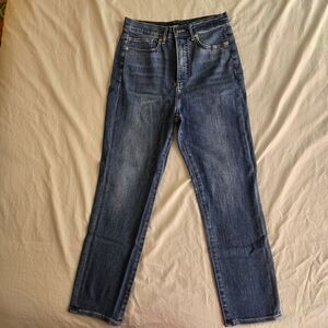 Express Slim Ankle Super High Rise 8 Regular Medium Blue Wash Denim Skinny Jeans